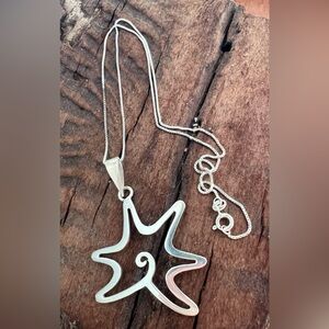 TAXCO Mexico 950 Necklace Water Splash Symbol Star Pendant TV-